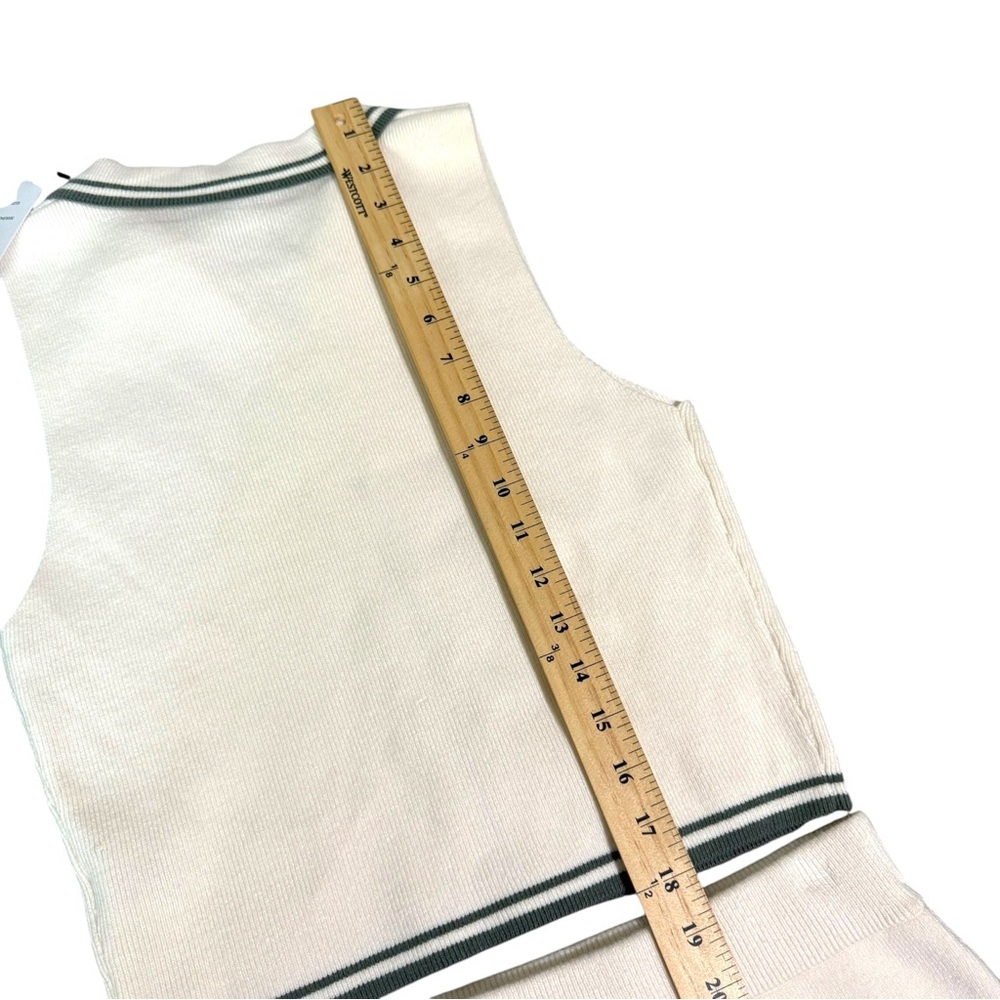 Pink Rose Cream Zip-Up Top and Bottom with Sage Accents - Picture 5 of 8